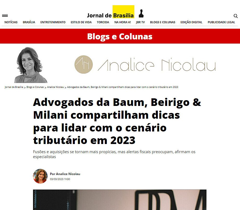 Advogados da Baum, Beirigo & Milani compartilham dicas para lidar com o cenrio tributrio em 2023